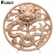 RUNBAZEF Wooden Home Decoration Accessories Wood Carved Corner Onlay Applique Craft Furniture Door Wall Sticker Decor Figurine 2024 - buy cheap