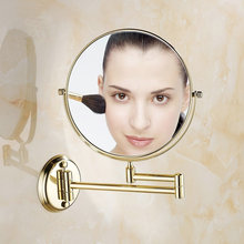 Espejo de maquillaje de latón para baño, 8 pulgadas, dorado, pulido, doble deslizante, montado en la pared 2024 - compra barato