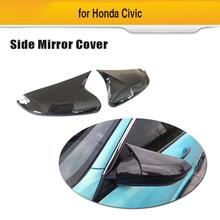 Carbon Fiber Rearview Side Mirror Cover Caps for Honda Civic 10th 2016 2017 2018 Horn Shape Sticker Covers Two Style 2024 - buy cheap