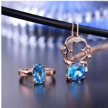 Natural Topaz jewelry set Mokey Style Natural Real Topaz 925 sterling silver 1pc pendant,1pc ring 2024 - buy cheap