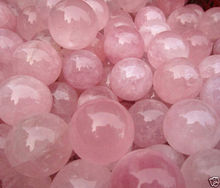 Nueva Bola de esfera de cristal de cuarzo rosa natural de 2 piezas de 35mm 2024 - compra barato