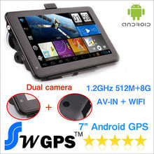 7 дюймов Емкостный Android GPS навигации android навигатор GPS автомобиля wi-fi + Функция DVR + AV-IN + FM + 8 ГБ + 512 МБ Двойной камера 2024 - купить недорого