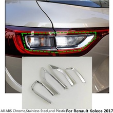 Estilo do carro acessórios traseira da cauda luz lâmpada capa detector quadro trims abs chrome etiqueta do carro para renault koleos 2017 2018 2019 2024 - compre barato
