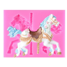 3D Carousel Horse Silicone Fondant Molds Party Cake Decorating Tools Candy Fimo Clay Chocolate Gumpaste Moulds 2024 - buy cheap