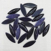 Wholesale blue sand stone beads marquise shape 25*8*5mm no hole CAB CABOCHON teardrop loose beads Free shipping 100pcs/lot 2024 - buy cheap