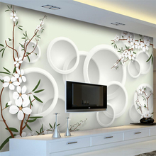 Beibehang Custom wallpaper modern fine elegant fresh flower 3D living room TV background wall home decoration 3d wallpaper mural 2024 - buy cheap