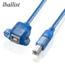 Lballist USB 2,0 Тип B папа-Тип B Женский удлинитель для принтера с отверстием для Крепления Винтов 30 см 50 см 100 см 2024 - купить недорого