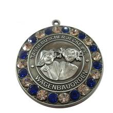 Promotional Antique Silver Soft Enamel Souvenir Medal with Diamond k200198 2024 - buy cheap