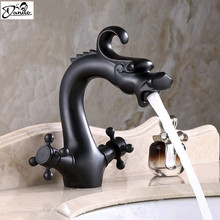 Black Antique Dragon Bathroom Basin Faucet brass bathroom faucets single handle Hot and Cold Water Tap Deck Mounted Mixer Tap 2024 - buy cheap