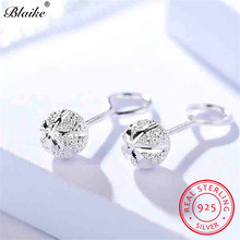 Blaike-pendientes de plata de ley 925 con bola redonda para hombre y mujer, aretes sencillos, Piercing, joyería para la oreja 2024 - compra barato