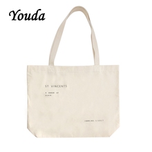 Тонкая Холщовая Сумка Youda, простые сумки на плечо с надписью, вместительный модный тоут в Корейском стиле для покупок 2024 - купить недорого