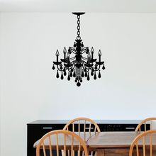 Vinyl Wall Art Sticker Chandelier Wall Decal Ceiling Lamp Style Removable Wallpaper Modern Design Chandelier Home Decor AY1126 2024 - buy cheap