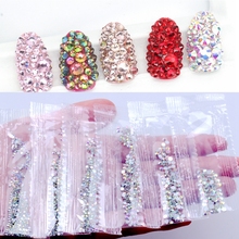 Nail Strass 6G 1500PCS SS3-SS10 Crystal Rhinestones AB Flat Back Nail Rhinestone 3D Non HotFix Nail Art Decoration DIY Tool 2024 - buy cheap