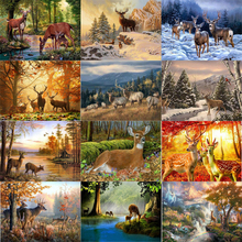 Full Square Diamond 5D DIY Diamond Painting Landscape Deers Embroidery Cross Stitch Rhinestone Mosaic Painting Decor JK 2024 - buy cheap