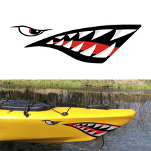 Dentes de tubarão Boca Reflexivo Decalques Adesivo para Carro Caminhão Barco De Pesca de Canoa Caiaque NJ88 2024 - compre barato
