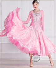 Vestido de baile de valsa personalizado vestido feminino para salão de baile vestido de competição americano vestido suave rosa encosto 2024 - compre barato