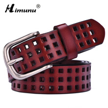 [HIMUNU] Fashion Belt Cowskin Genuine leather Belts For Women Pin Vintage Luxury Hollow Designer Woman Belts High Quality Girdle 2024 - buy cheap