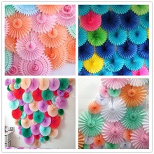 6inch 15cm Round Chinese Paper Fan for Christmas Halloween Wedding Birthday Party Decoration DIY Crafts Hanging Paper Flowers 2024 - buy cheap