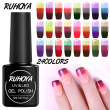 УФ-лак для ногтей Ruhoya, 8 мл, температурный меняющий цвет, отмачиваемый УФ-светодиодный Гель-лак для ногтей, долговечный термо-гель для ногтей 2024 - купить недорого
