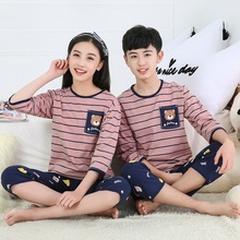 Pijamas de verano para niños y niñas, conjuntos de Pijamas grandes, ropa de dormir para adolescentes, traje de bebé, 100-170cm 2024 - compra barato