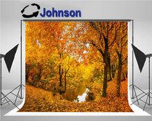 autumn leaves leaf forest lake landscape photography backgrounds  High quality Computer print wall photo backdrop 2024 - buy cheap