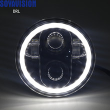 Brightest 5-3/4 5.75" Halo Ring Headlight for 883 Sportster Triple Low Rider Wide Glide Headlamp Driving Lamp 2024 - buy cheap