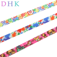 DHK 3/8'' 5yards dog paint swirl printed grosgrain ribbon Accessory hairbow headwear DIY decoration 9mm OEM C1590 2024 - buy cheap