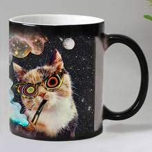 Taza de café súper Gato genial para niños, taza de té con cambio de Color térmico, tazas mágicas, impresión en ambos lados, el mejor regalo 2024 - compra barato