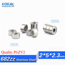 [SS682ZZ-P6]Free Shipping 10pcs 2*5*2.3 stainless steel inner diameter 2mm S682ZZ L520 stainless steel bearing 2024 - buy cheap