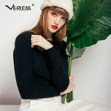 VERLENA 2019 Clearance Products Cropped O-Neck Long Sleeve Sweater Black Knitted Jumper Super Cheap Best Pirce Autumn Pullover 2024 - buy cheap