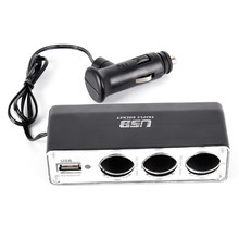 1PC Cigarette Lighter Adapter Plug & USB Port 3 Way Charger Triple Socket Splitter High Quality 2024 - buy cheap