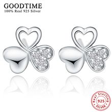 100% Real Genuine 925 Sterling Earrings Jewelry Leaves Solid 925 Silver Stud Earrings Brincos fashion women jewelry Gifts E038 2024 - buy cheap