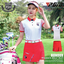 Pgm conjunto de roupas de golf femininas, camiseta de manga curta + shorts respiráveis para senhoras, roupa de golf antisuor d1075 2024 - compre barato