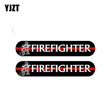 YJZT 2X 13CM*2.4CM A Funny Fireman Car Sticker Reflective Decal PVC 12-0497 2024 - buy cheap