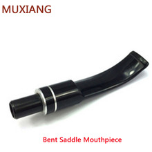 MUXIANG Acrylic Bent Smoking Pipe Mouthpiece Tobacco Pipes Stem Saddle With Dual Silver Loop 9mm Filter be0052 2024 - buy cheap