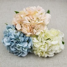 Ramo de flores artificiales de hortensia de seda, 34cm, para decoración del hogar, boda, interior 2024 - compra barato