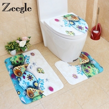 Zeegle-alfombra de franela antideslizante para baño, tapete de baño, tapete absorbente para baño y bañera, 3 uds. 2024 - compra barato
