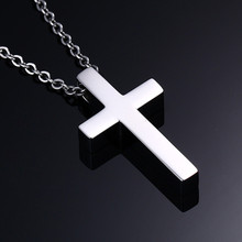 ZORCVENS Classic Blank Cross Necklaces Prayer Christ Men Jewelry Stainless Steel Men Women Free Chain 2024 - buy cheap