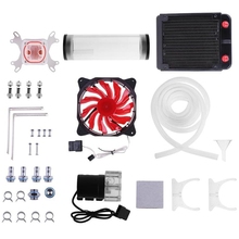 Conjunto com sistema de refrigeração por água g1/4 polegadas, universal, cpu, waterblock, 160mm, bomba de tanque de água, 120mm, radiador, 2m, mangueira, kit de resfriamento 2024 - compre barato