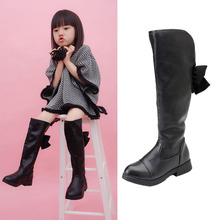 Children Girls Knee-high Boots Princess Children's Tall Boots Children High Kids Shoes Black Bow 2024 - buy cheap