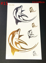Hot fashion products temporary tattoo dolphins metals gold and silver metal tattoo paste wholesale 2024 - buy cheap