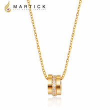 Martick colar de aço inoxidável 316l, corrente tricíptica com pingente em cor dourada e de zircônia cúbica, joias estilosas de alta qualidade para mulheres p126 2024 - compre barato