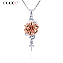 CLUCI 100% 925 Silver Flower Women Pendant for Necklace Jewelry Sterling Silver Valentine Gift Charms Pendant SP336SB 2024 - buy cheap