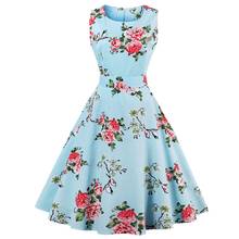 Floral Print Vintage Dress Women Retro Pin Up Summer Dresses Hepburn 50s 60s Rockabilly Robe feminino Vestidos Swing dress 4XL 2024 - buy cheap