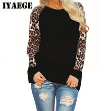 IYAEGE Leopard Sweatshirt Women 2018 Autumn Long Sleeve Splice Hoodies Women Harajuku Pullover Jumper Blusas Sudadera Mujer 5XL 2024 - buy cheap