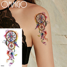 OMMGO-atrapasueños de acuarela, pluma, Tatuajes Temporales, pegatina pequeña, Henna falsa, tatuajes de brazo, cadenas, tatuajes personalizados, venta al por mayor 2024 - compra barato