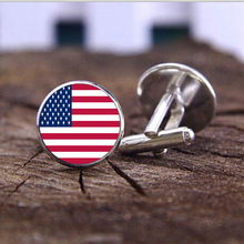 American flag cufflinks Silver plated USA flag Cuff links men and women Accessories national Antique Vintage Wedding cufflinks 2024 - buy cheap