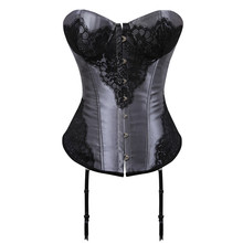 Sexy Overbust Corsets and Bustiers Lace Up Corset Waist Trainer Flower Lingerie Top For Wedding Brocade Vintage Corset Purple 2024 - buy cheap