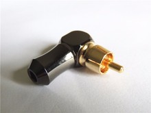 New High Quality Gold plated Right Angle RCA Male Plug Audio Video Connector 2024 - buy cheap