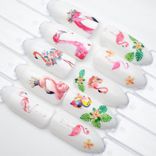 1 шт. Фламинго наклейки для ногтей переводные наклейки для воды цветочные животные водяной знак дизайн ногтей слайдер украшения трафареты для маникюра Инструменты ZJT3040 2024 - купить недорого